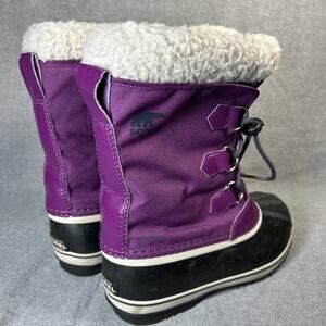 Sorel Youth Sz 5 Purple Insulated Yoot Pack Nylon Winter Water Resistant Boots